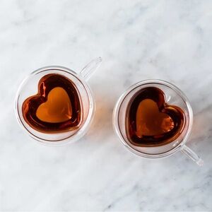 Heart Glass Coffee Mugs